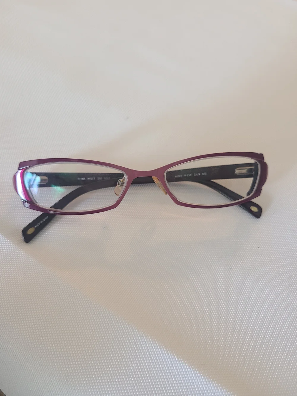 Nine West Purple Metal Rectangular Women's Glasses